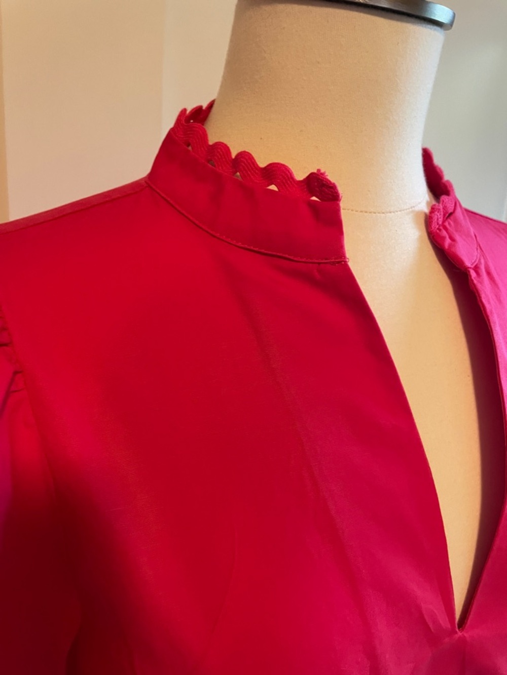 Sugarlips Vibrant Pink Eyelet-Trim Camden Poplin Midi Dress Size Medium - Picture 8 of 12